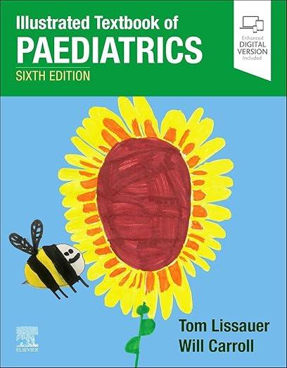 Illustrated Textbook of Paediatrics book cover with sunflower and bee artwork, medical book Pakistan