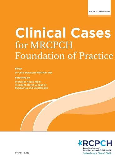 Clinical Cases for MRCPCH Foundation of Practice book cover, available at MedicoBooks.pk, orange and white design.