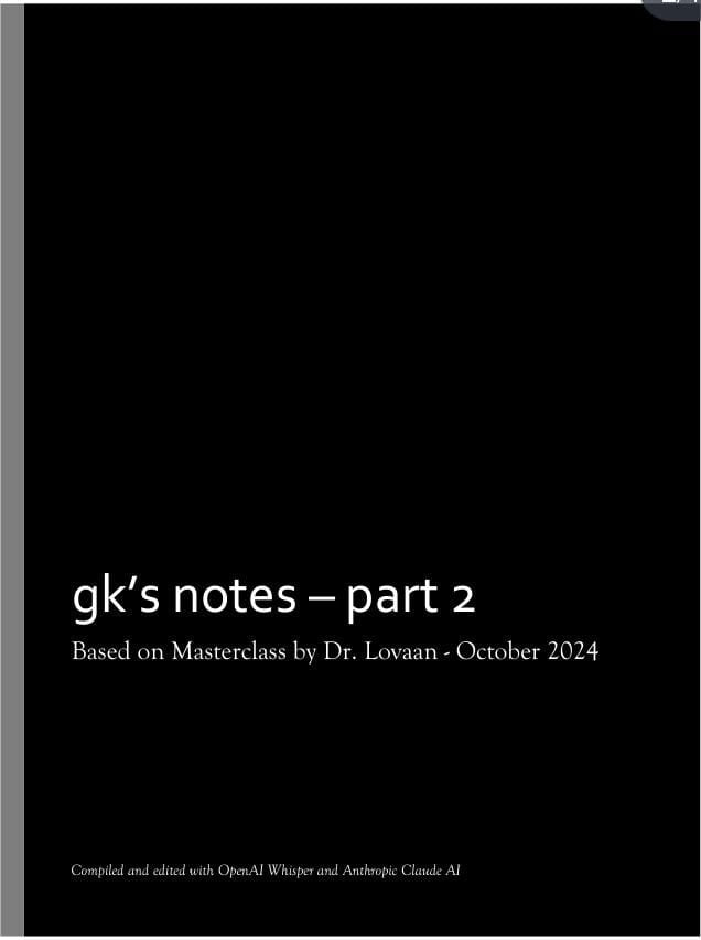 GK Notes Part 1, 2 & 3 based on Master class by Dr Lovaan
