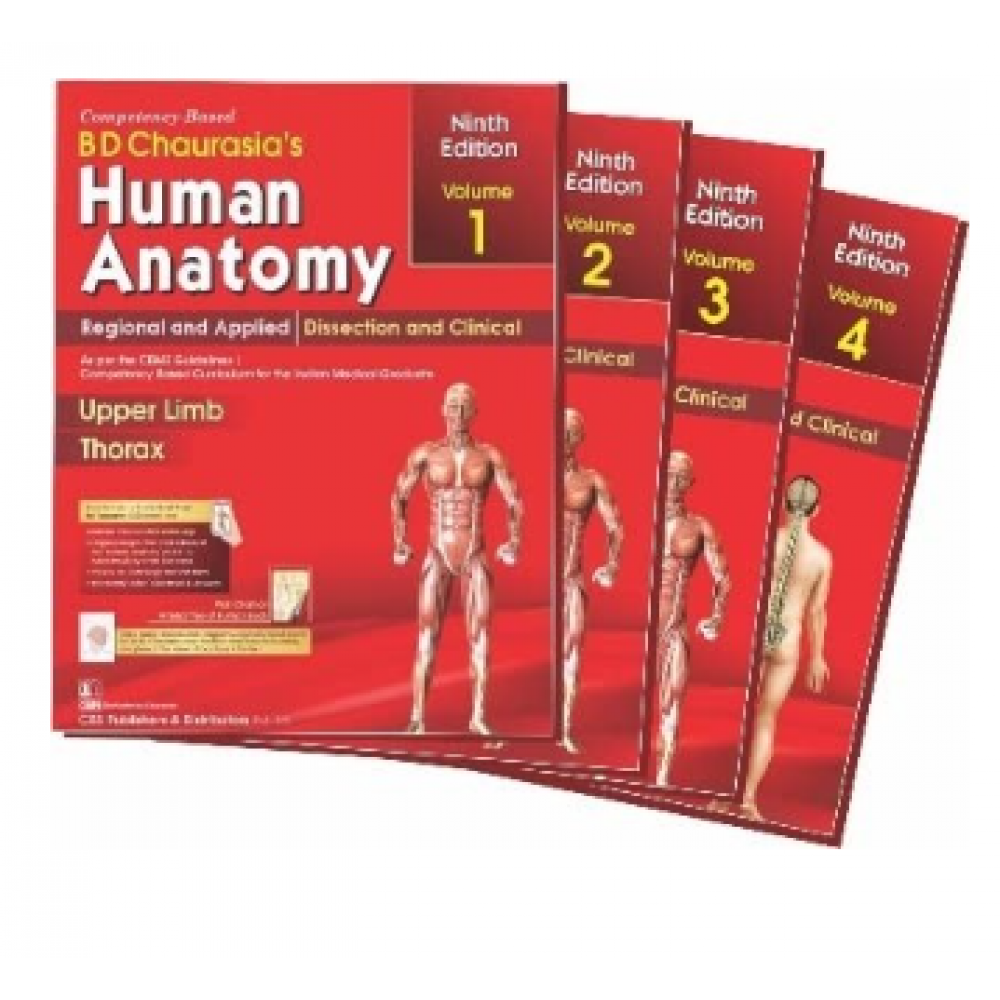 BD Chaurasia Human Anatomy –( All 4 Volumes) Set 9th Edition