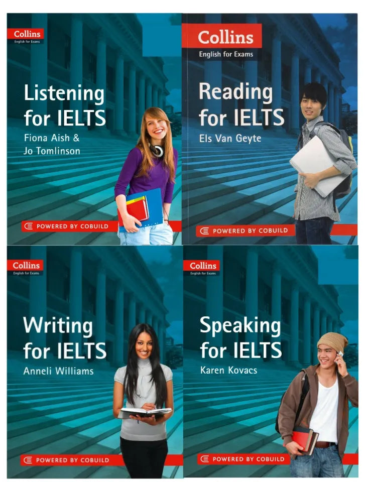 Collins Books Bundle for IELTS Preparation - Listening + Reading + Writing + Speaking (Set of 4 Books)