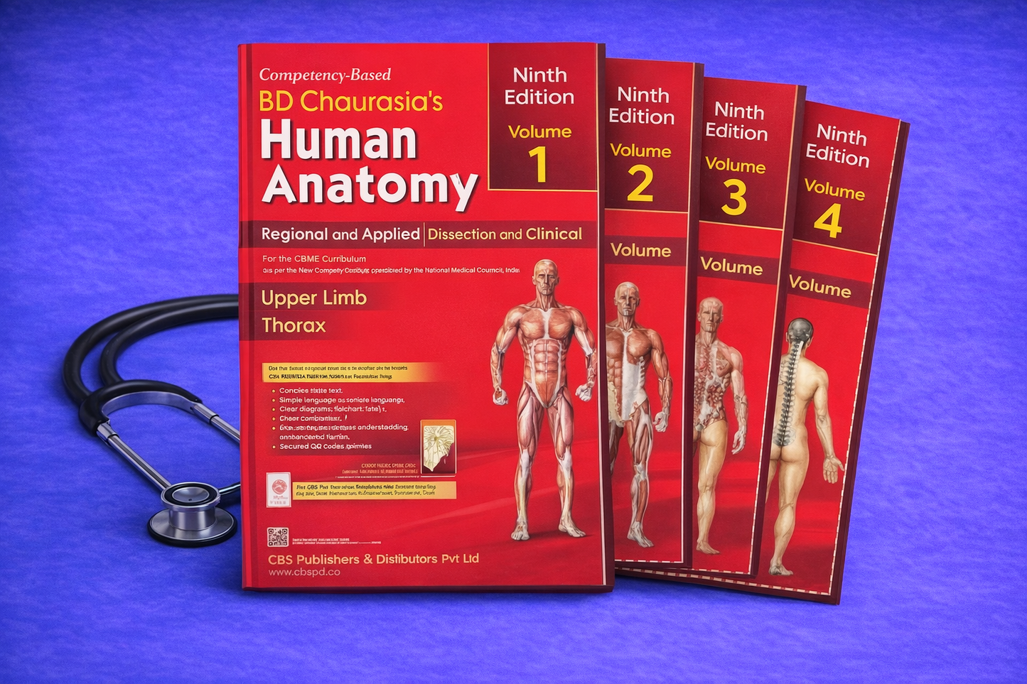 BD Chaurasia Human Anatomy –( All 4 Volumes) Set 9th Edition